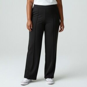 New Chico's Travelers Pants Women 3 US XL Black No Tummy Straight Leg Slinky‎